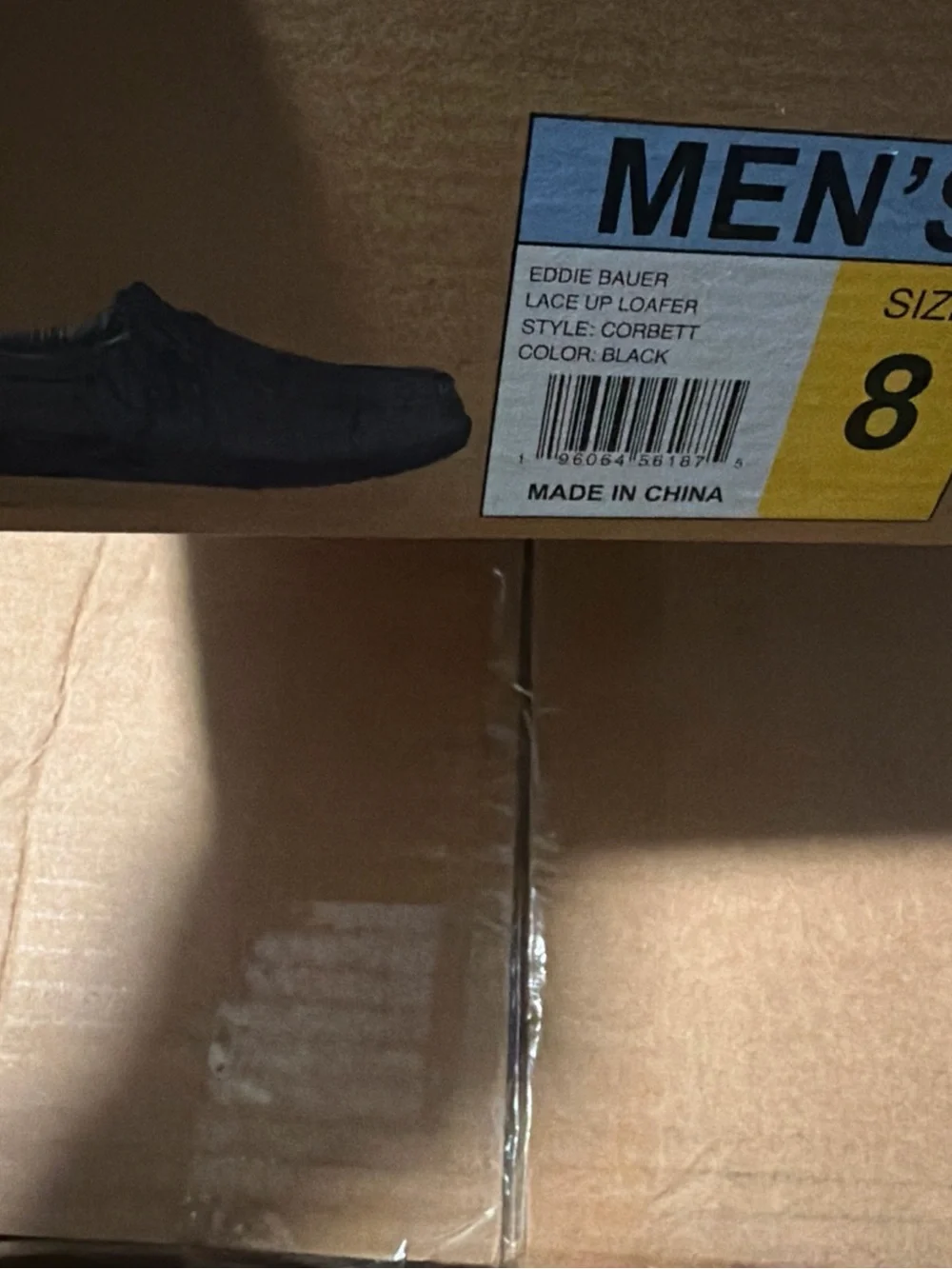 Eddie Bauer Lace Up Loafer Corbett  Men’s Size 8 Black Lightweight Outdoors